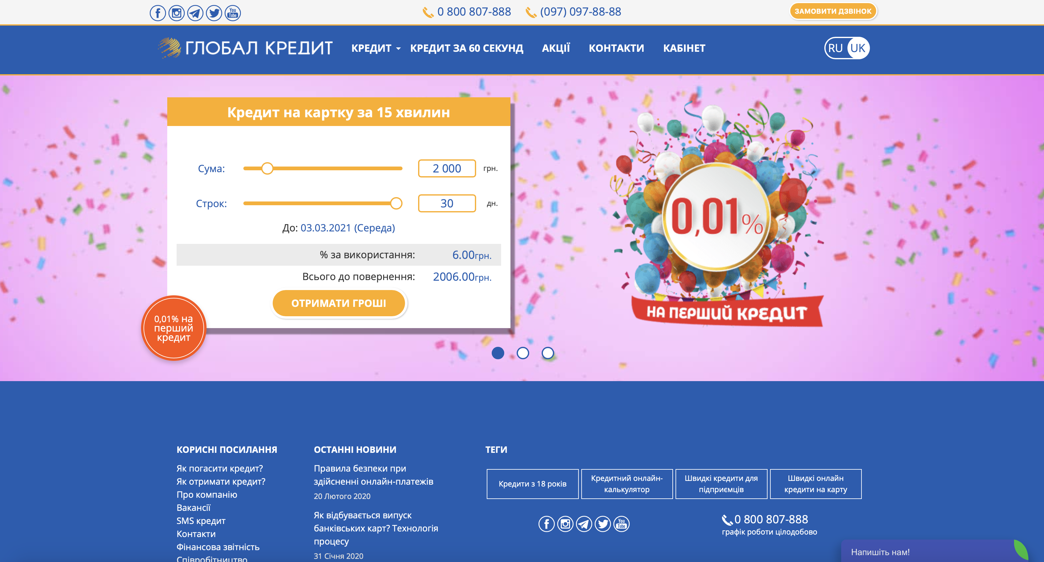  Кредити з Глобал Кредит: додаткова інформація та відгуки